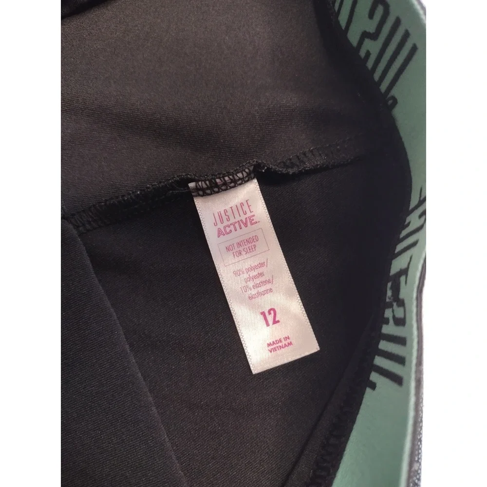 Justice Active Girls Metallic‎ Shimmer Shorts Black Teal Size 12